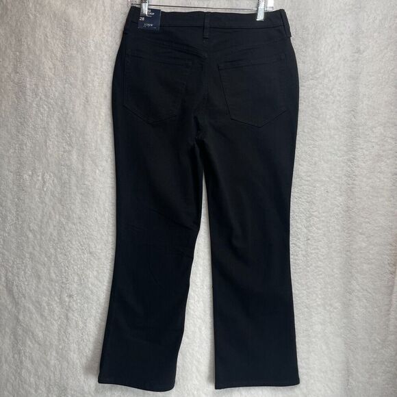 J Crew Jeans Womens 28 Black Flare Crop All Day Stretch Dark Wash Mid Rise BT057 - Picture 7 of 11